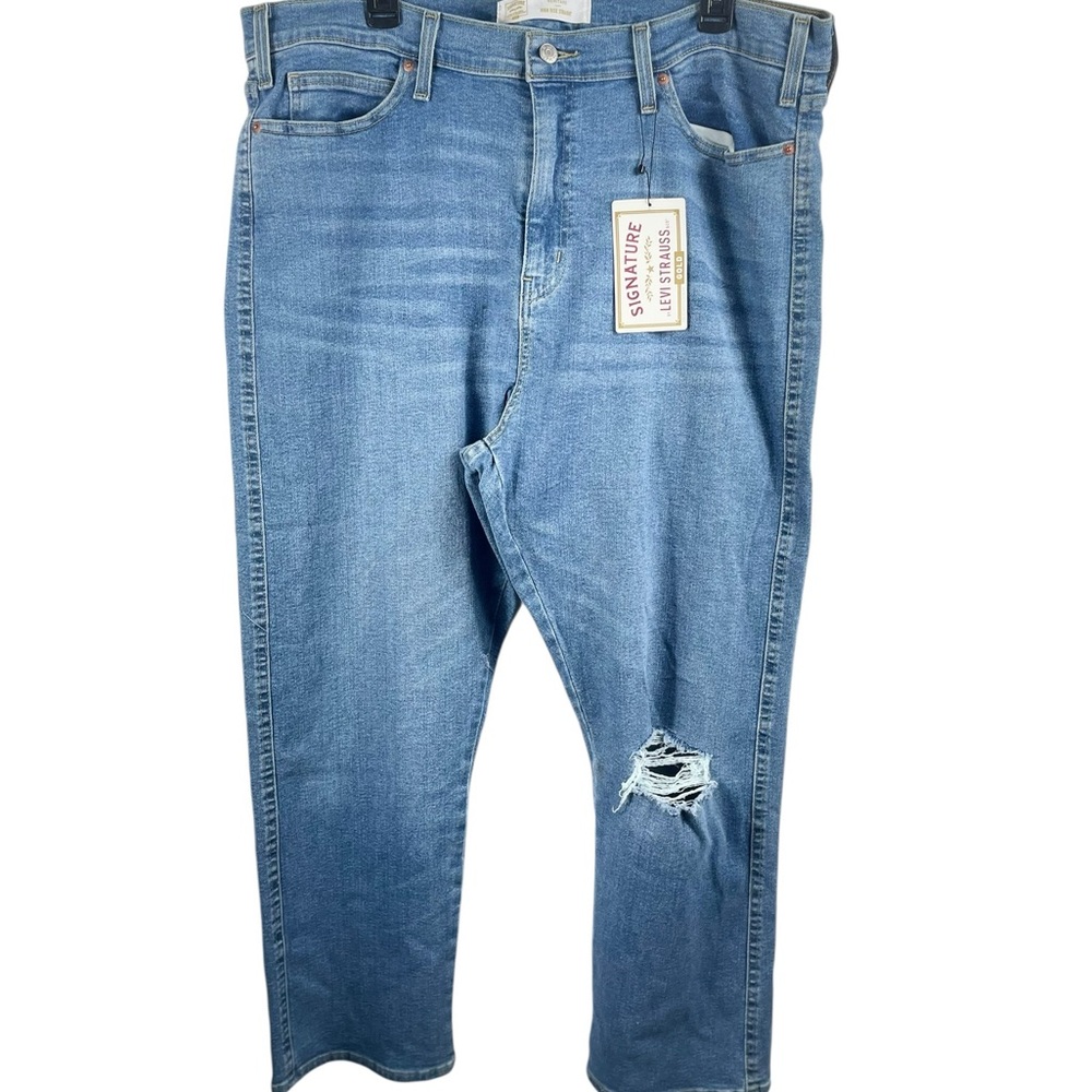 Levi's Signature Heritage High Rise Women's Straight Blue Jeans, Size 20